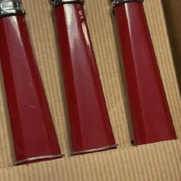 NEW Pottery Barn Red Handled Flatware 12PCS Silverware | Knife Fork Spoon Knives